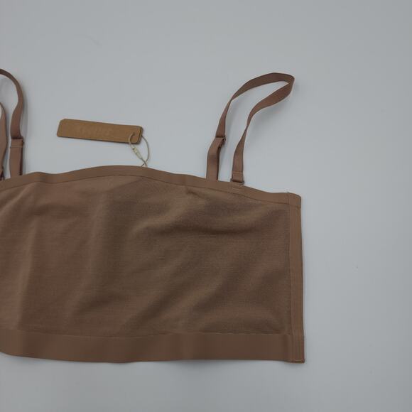 Skims Powermesh Bandeau Bralette In Sienna Size Large - Picture 2 of 6